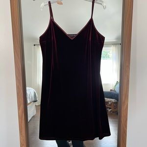 Mini red velvet dress